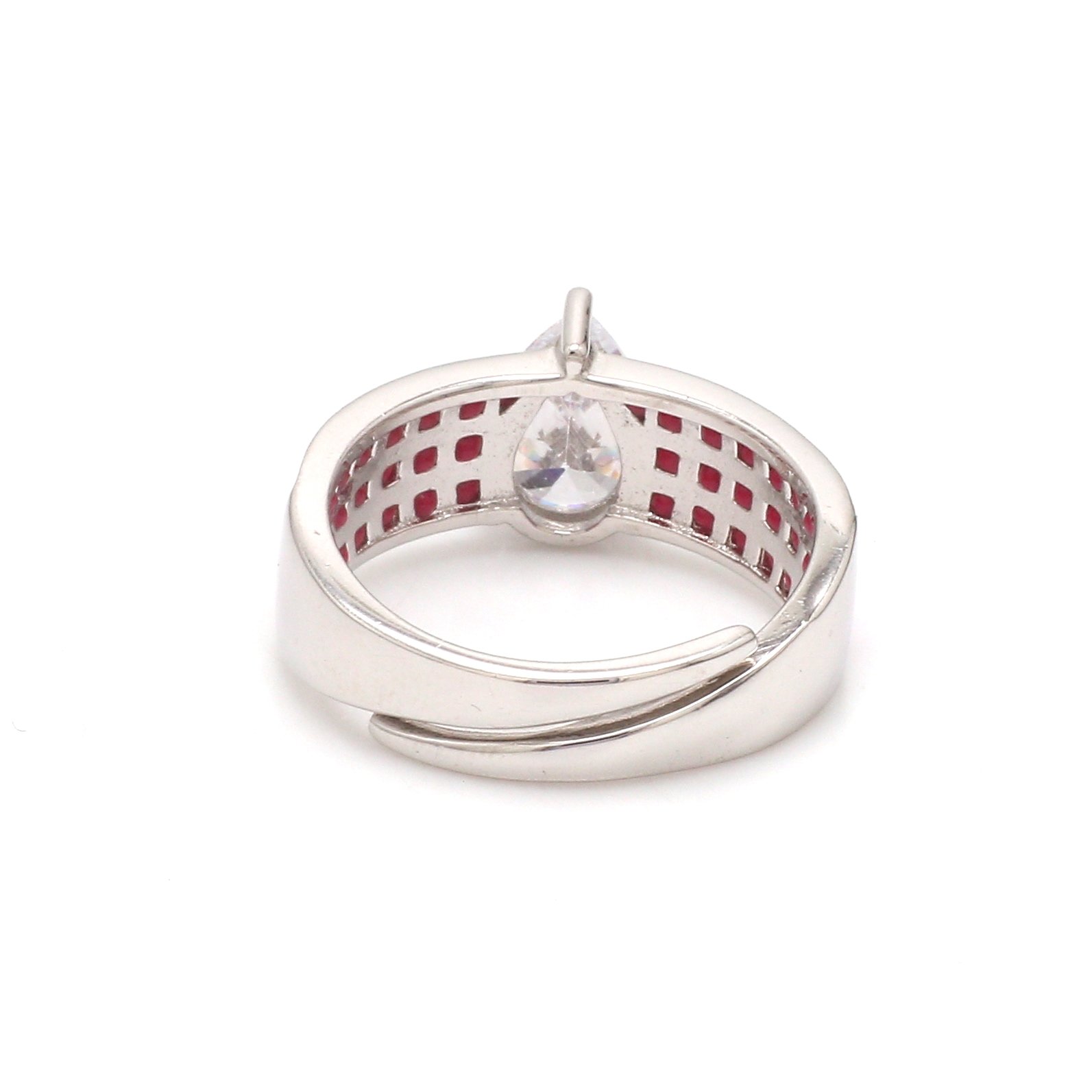 Nirelle Maroon Crystal Sterling Silver Ring – Elegant Gemstone Design - Image 2