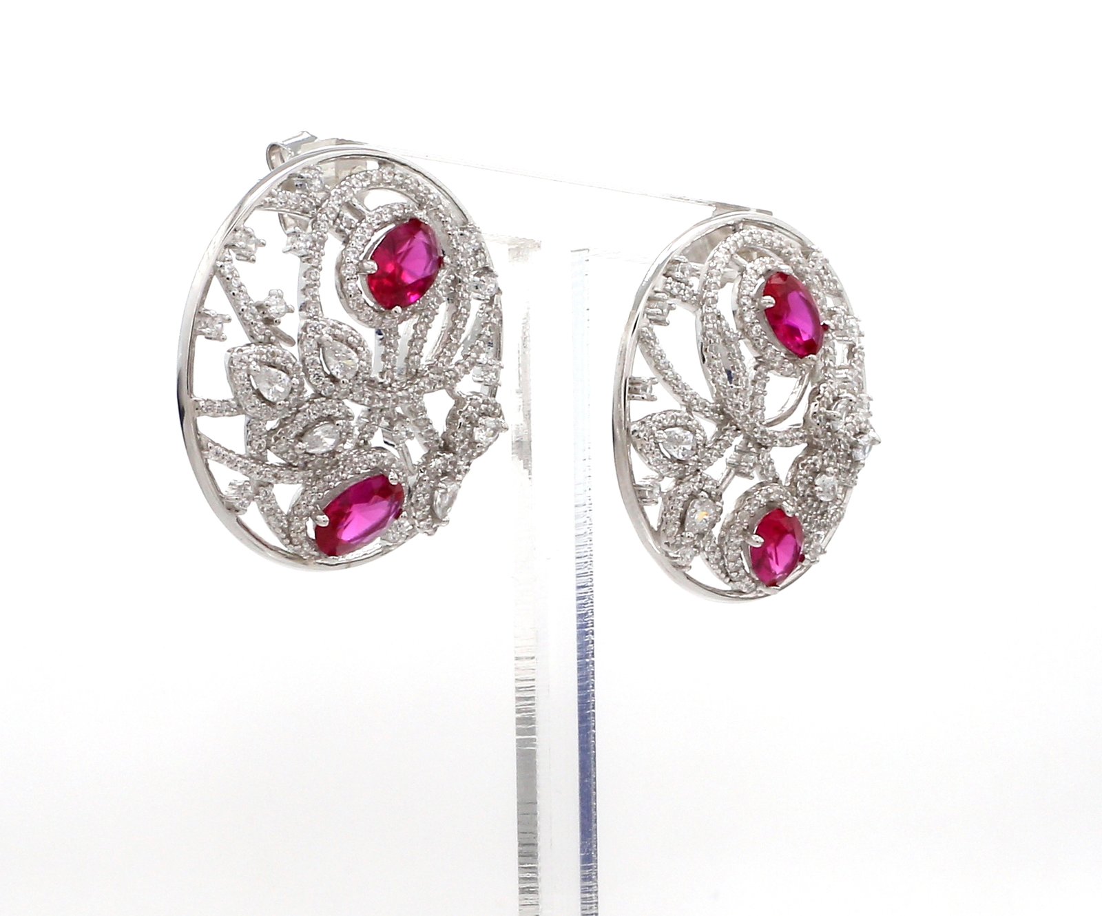 Round Ruby Mystry – Signature Earrings by Nirelle - Image 3