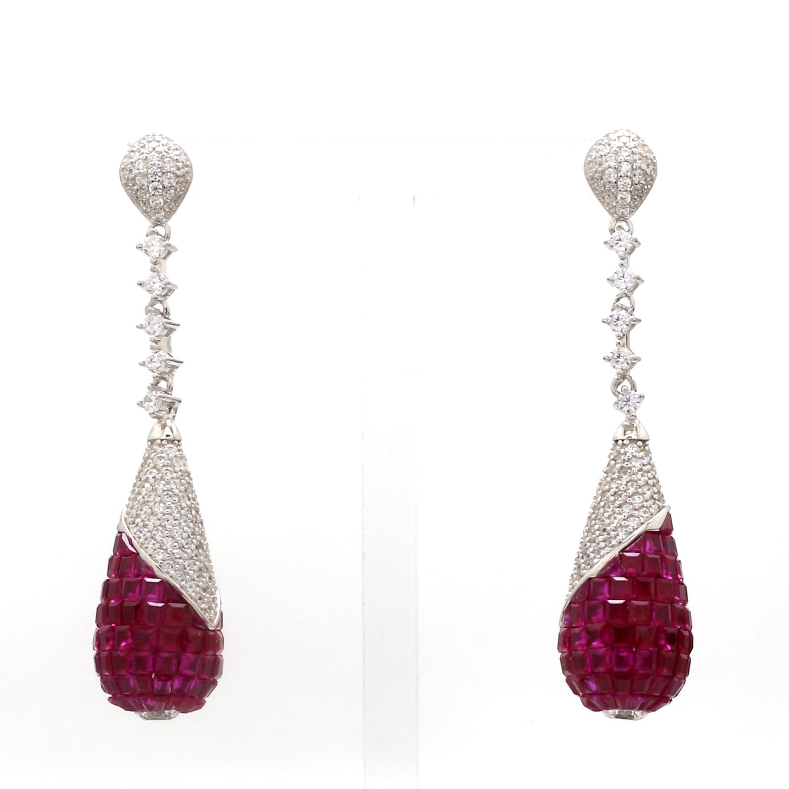 Red Teardrop Danglers – Signature Earrings by Nirelle - Image 6