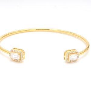 Nirelle Emerald-Cut 2-Stone Cuff Bracelet