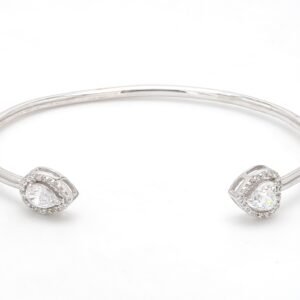 Nirelle White Heart 2-Stone Cuff Bracelet