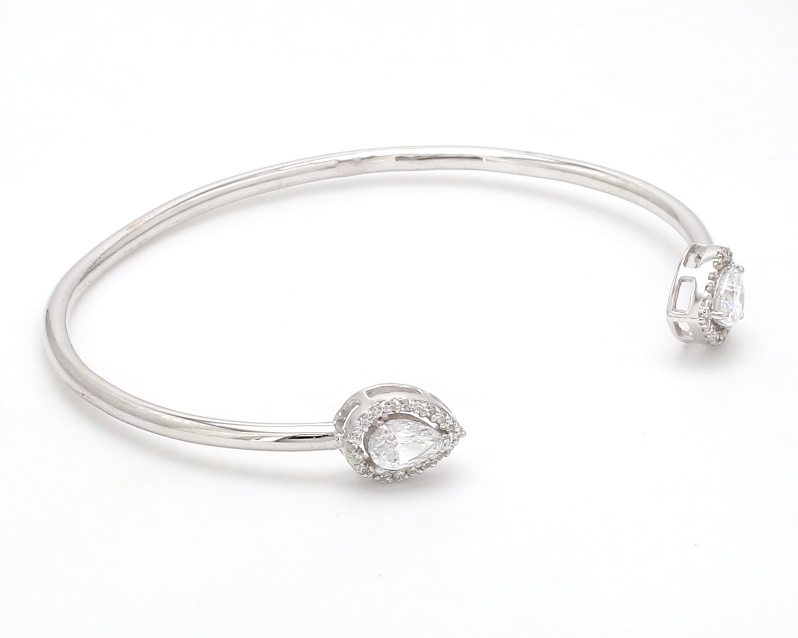 Nirelle White Heart 2-Stone Cuff Bracelet - Image 2