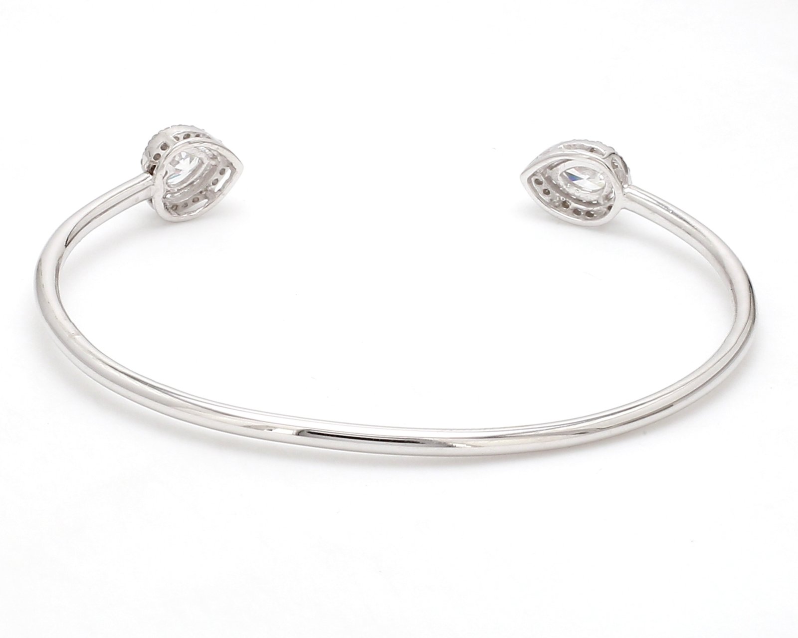 Nirelle White Heart 2-Stone Cuff Bracelet - Image 3
