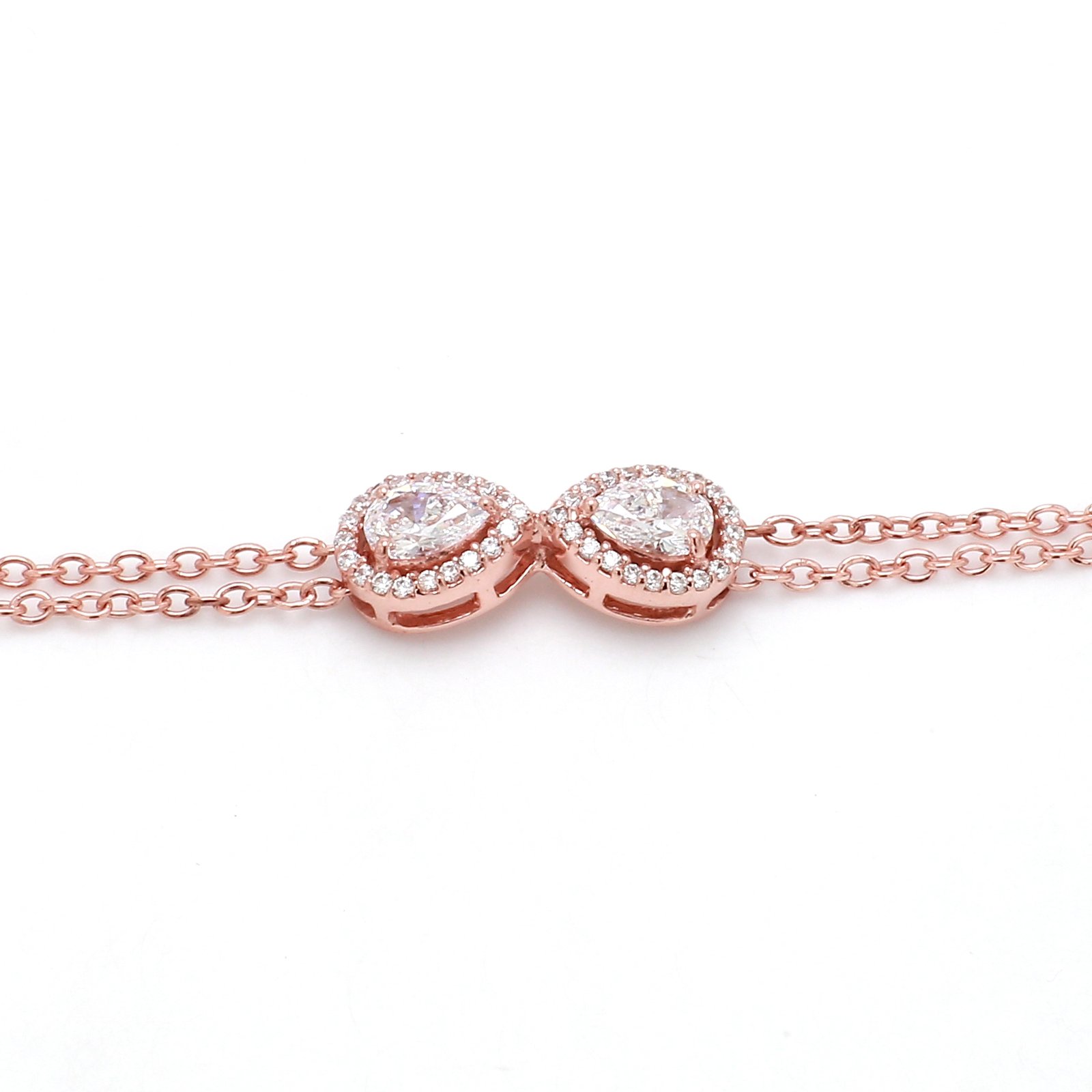 Nirelle Elegant Pear-Shaped 2-Stone Bracelet