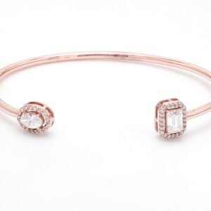 Nirelle Oval & Emerald 2-Stone Cuff Bracelet