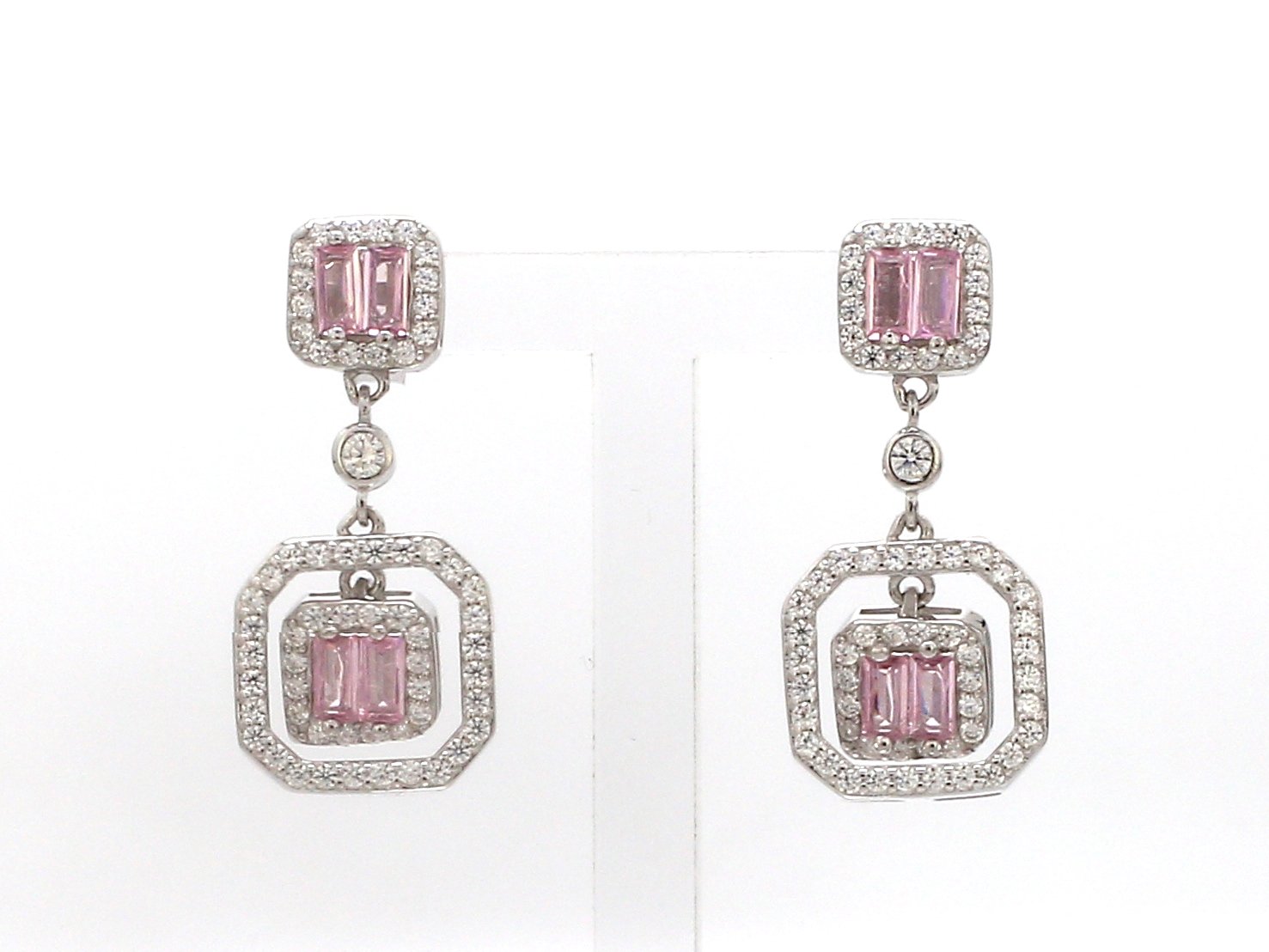 Nirelle Halo Drop Earrings Pink
