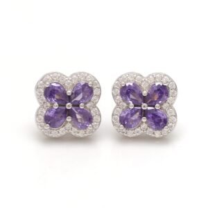 Nirelle Namo Amythyst Clover Studs