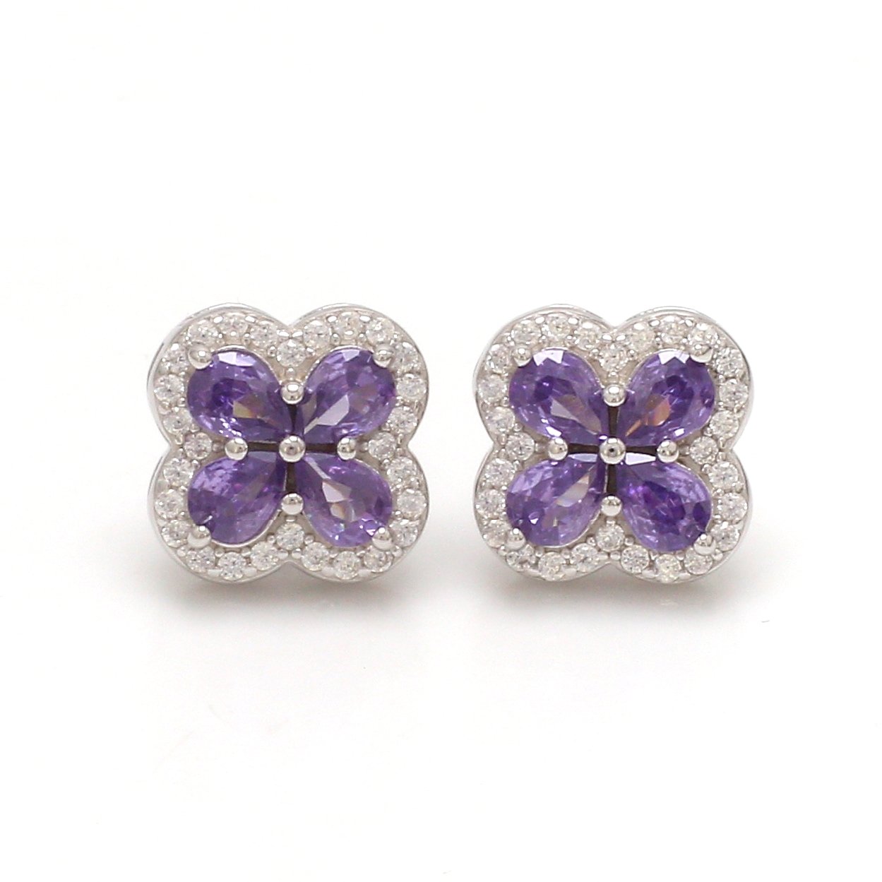 Nirelle Namo Amythyst Clover Studs