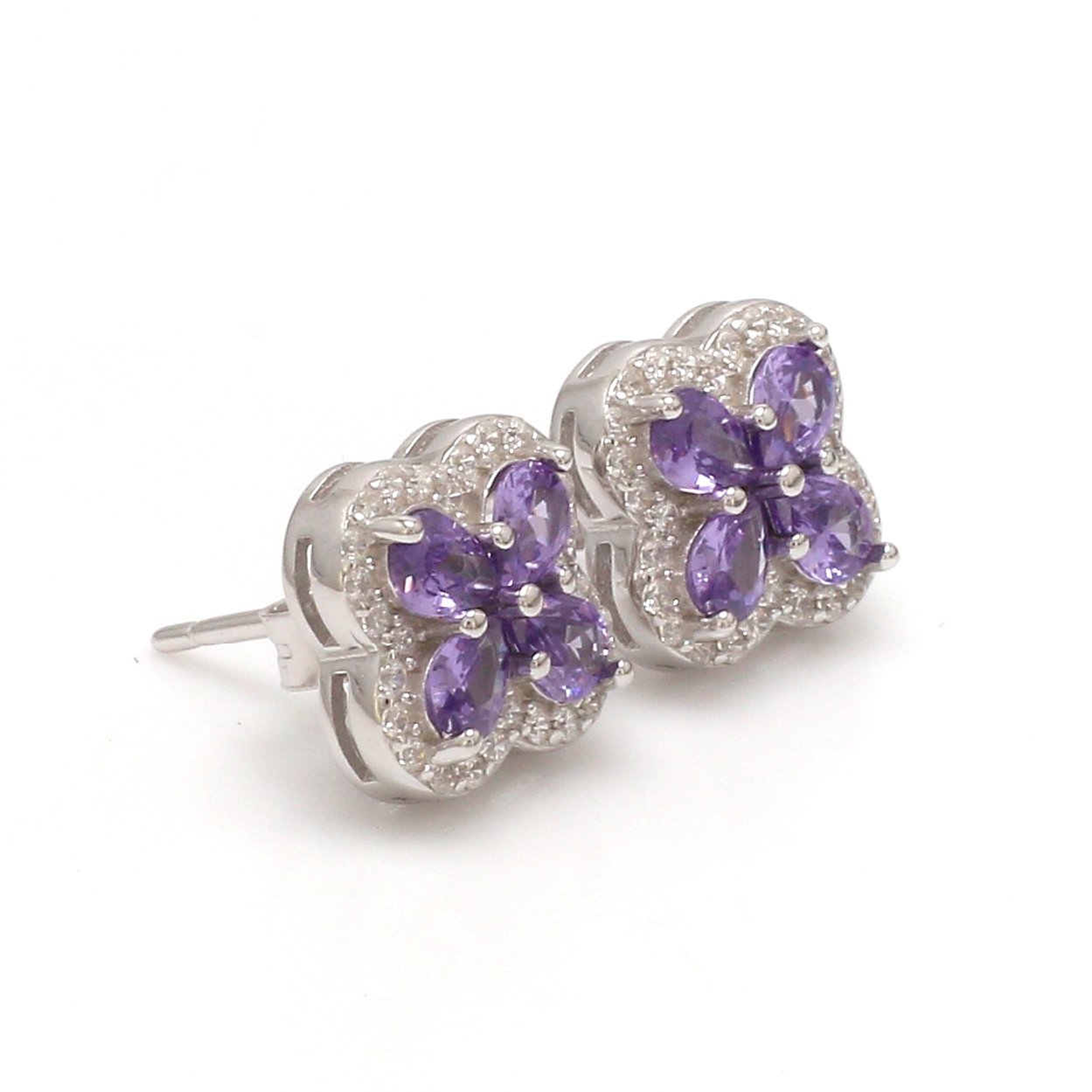 Nirelle Namo Amythyst Clover Studs - Image 2