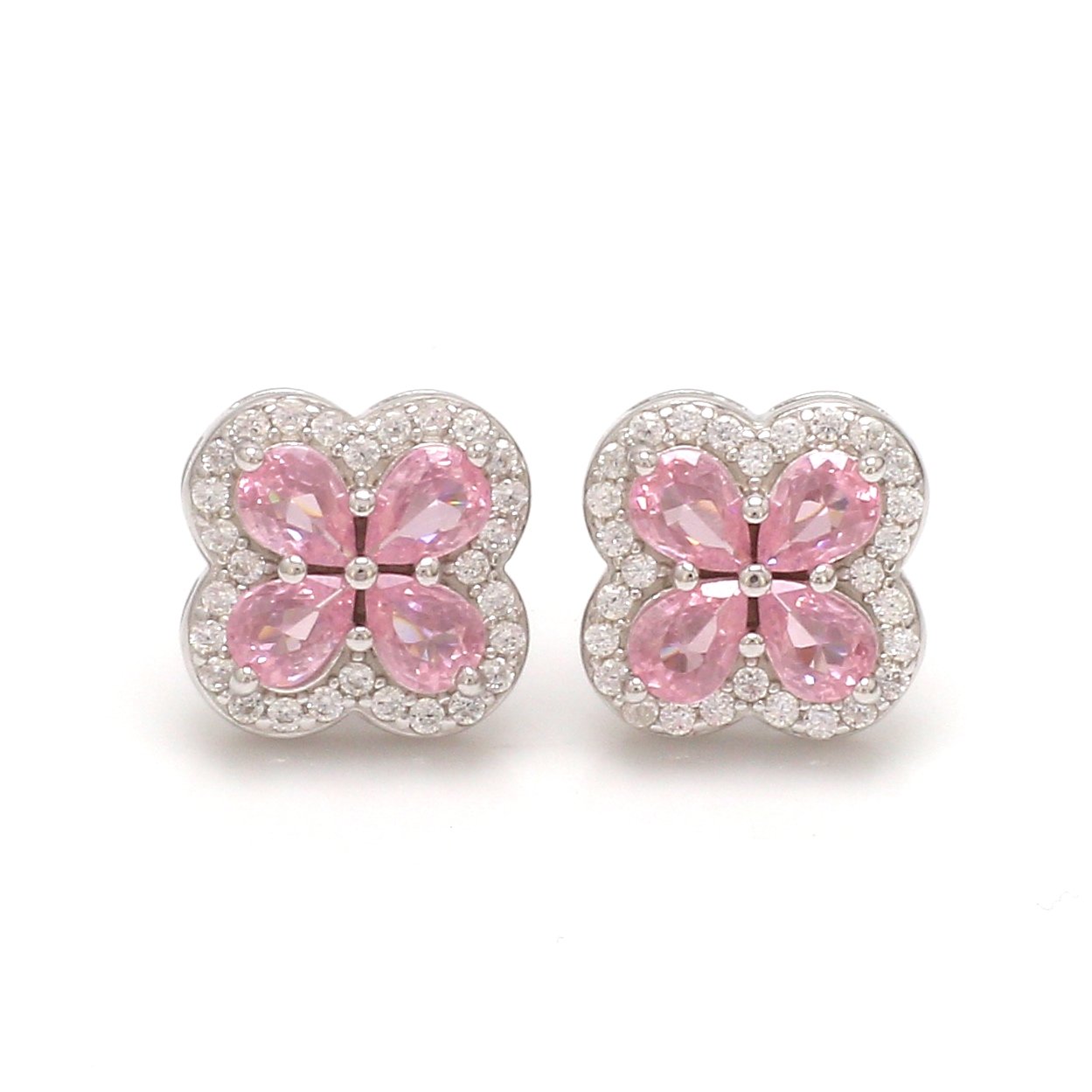 Nirelle Pink Clover Studs