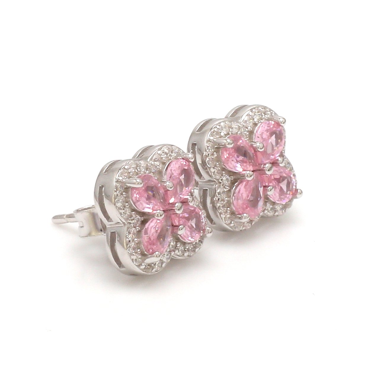 Nirelle Pink Clover Studs - Image 2