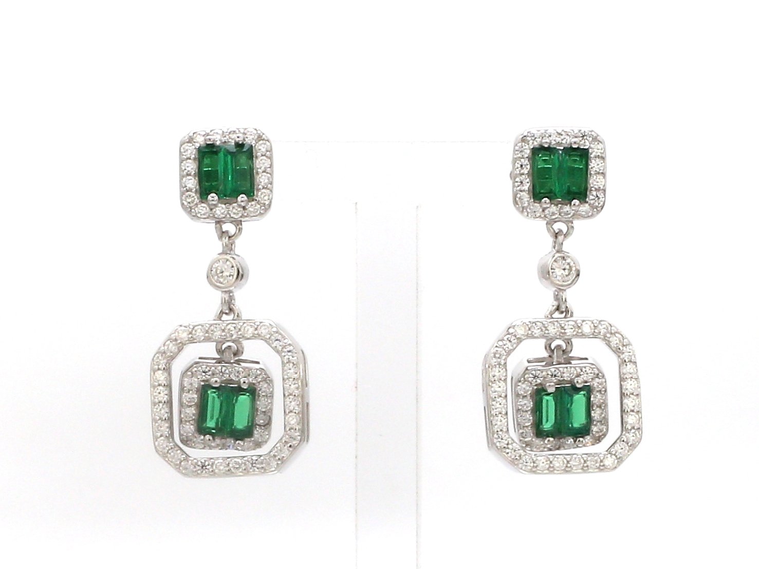 Nirelle Halo Drop Earrings Green
