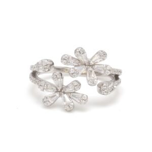 Nirelle Floral Twirl White Ring