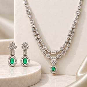 Celestial Bloom Green Necklace Set