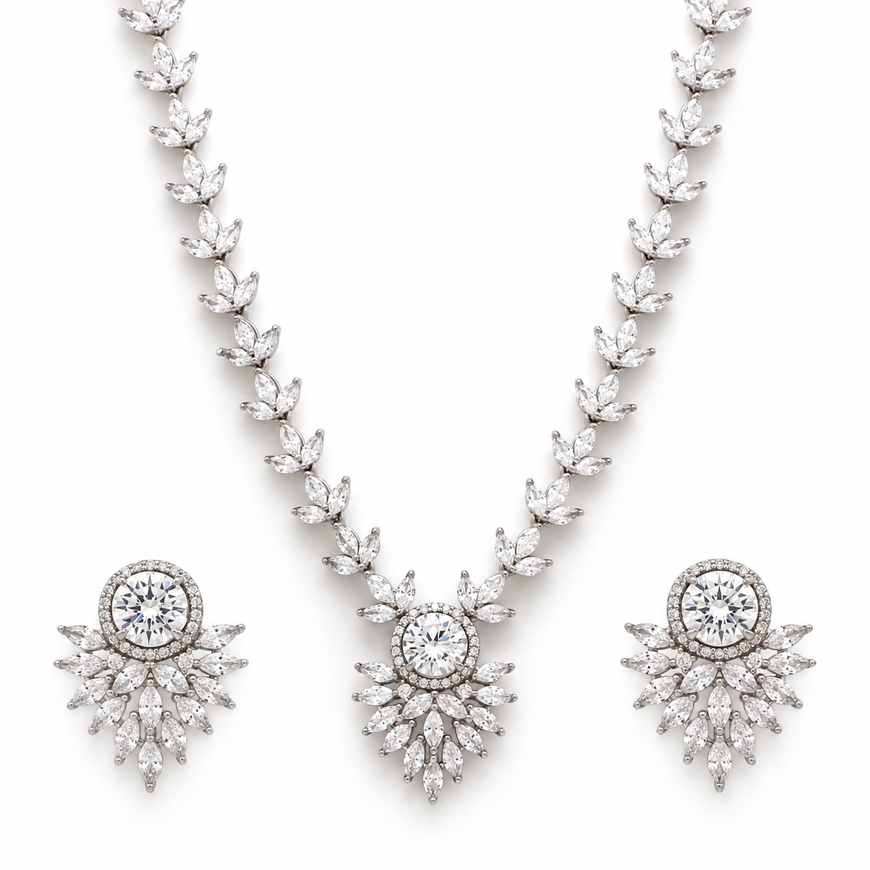Noor Necklace Set – White