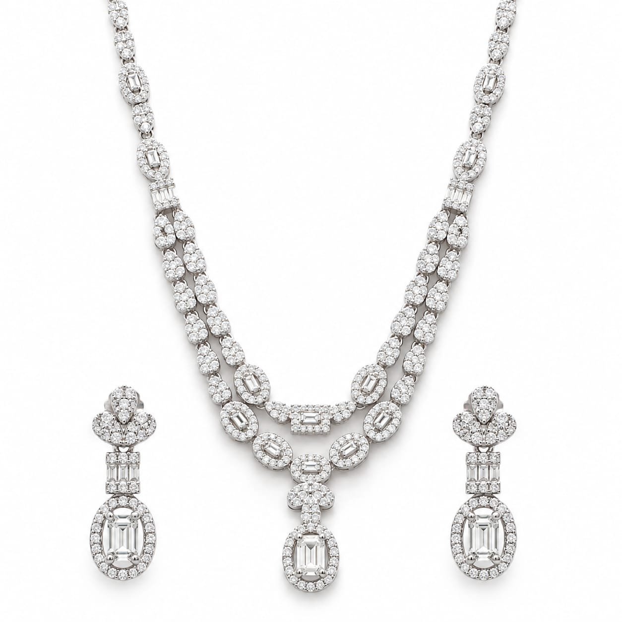 Celestial Bloom Necklace Set (CZ)