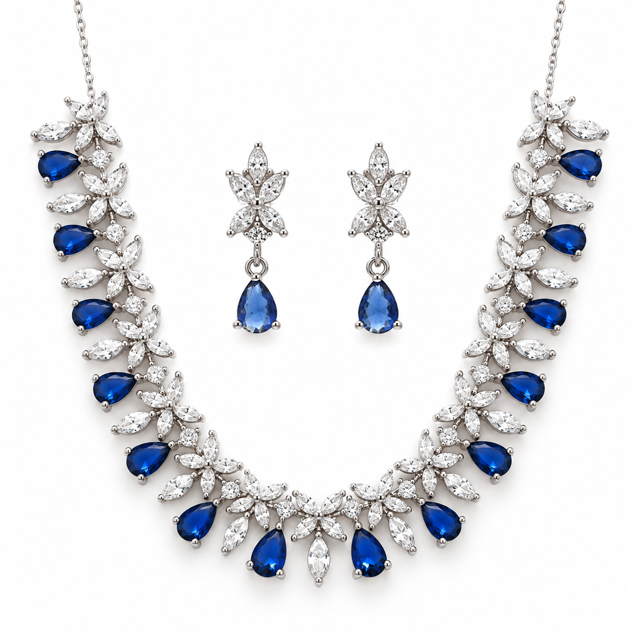 Nano Sapphire Cascade Pendant Set