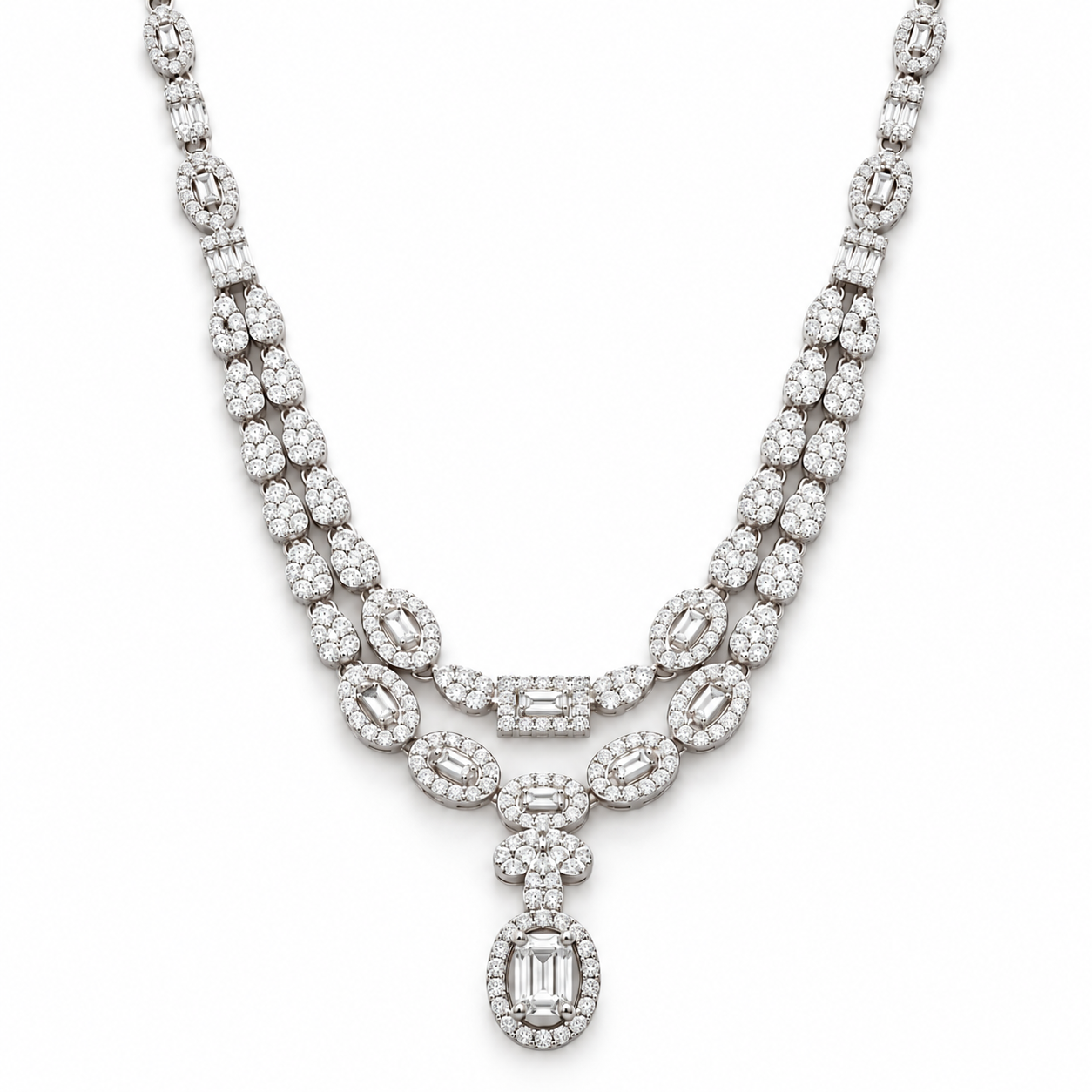 Celestial Bloom Necklace Set (CZ) - Image 3