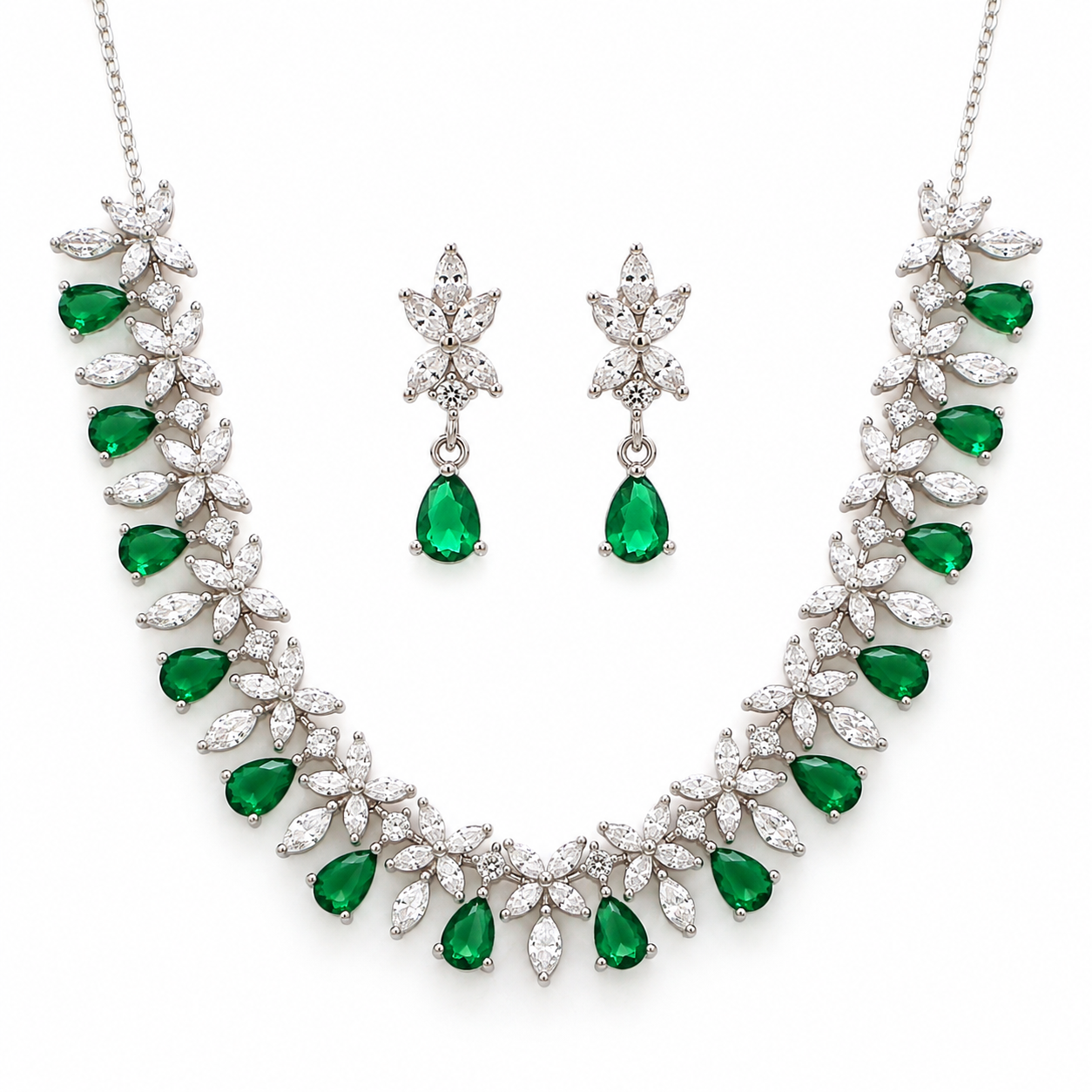 Nano Emerald Cascade Pendant Set