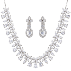 American Diamond Cascade Pendant Set